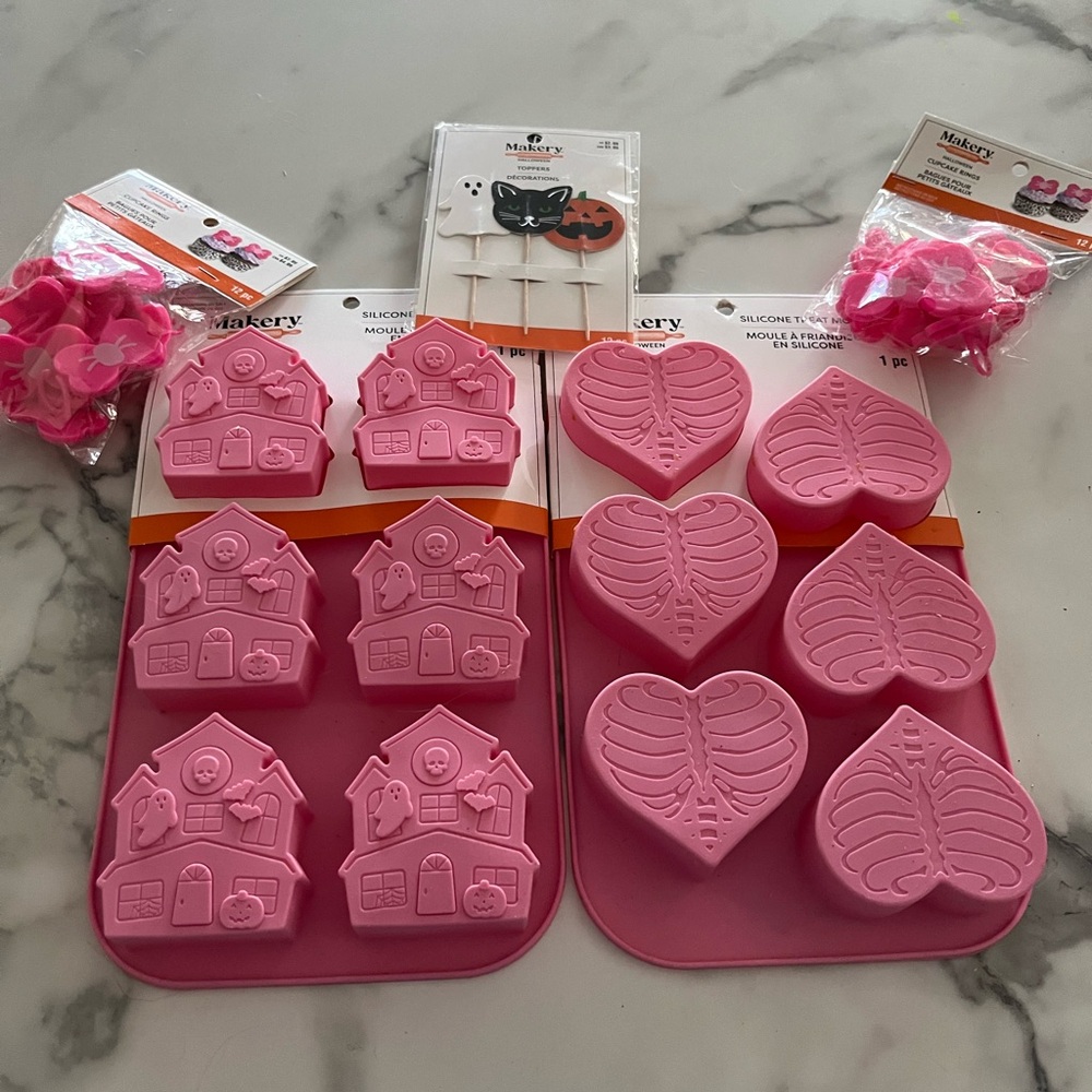 Pink Halloween Silicone Baking Molds